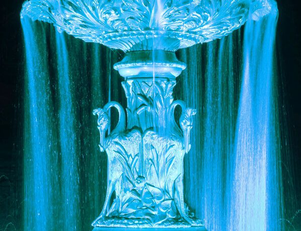 Fontaine Nadeau lit up with blue LED Lighting