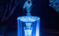 Fontaine Nadeau lit up with blue LED Lighting